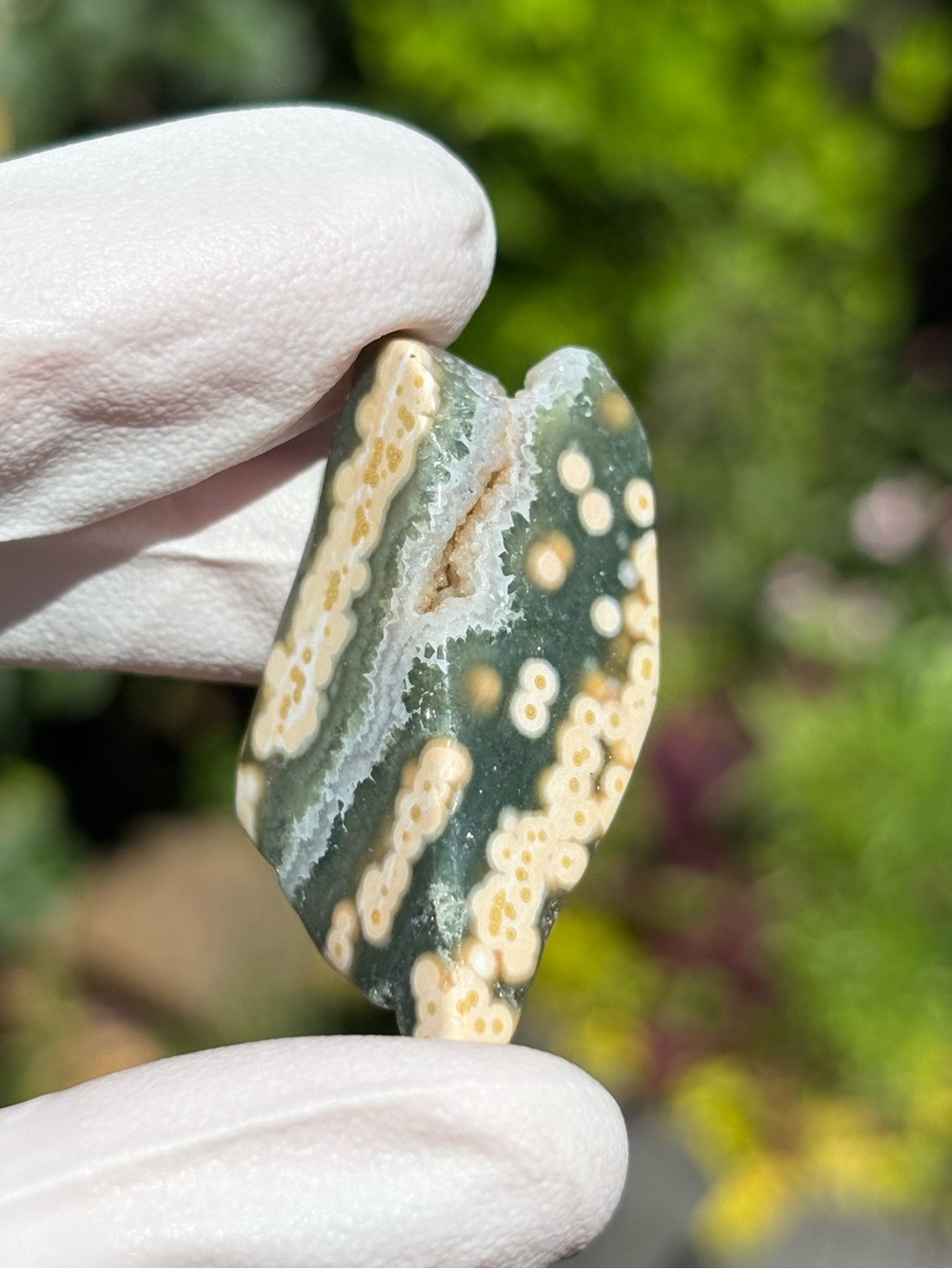 Small Ocean Jasper Freeform with Druzy - OBJ - Polished Sea Jasper